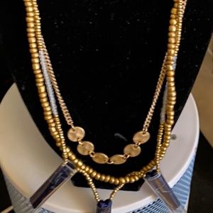 Gold Vintage Long two String necklace